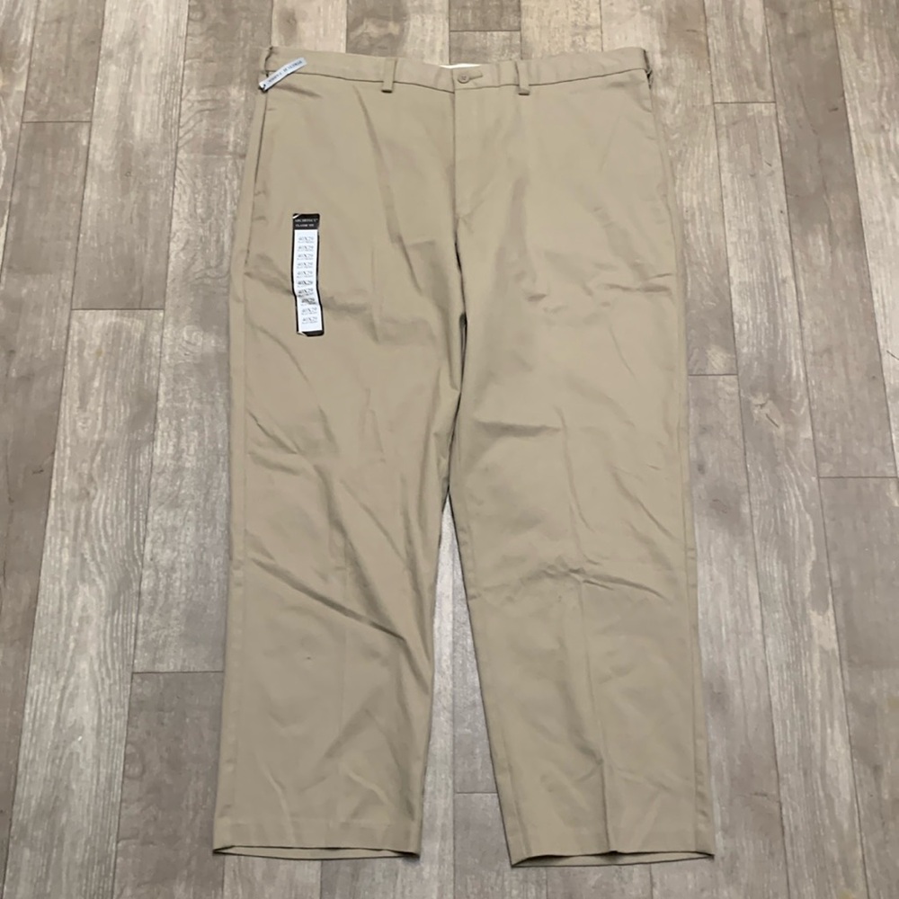 Mens NWT Architect No Iron Khaki‎ Business Casual Classic Fit Minimalist Pants